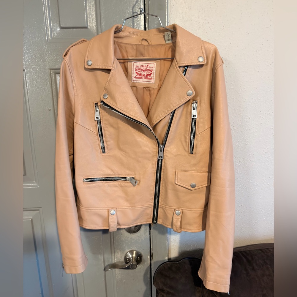 Levi's Women's Light Tan Leather Moto Jacket